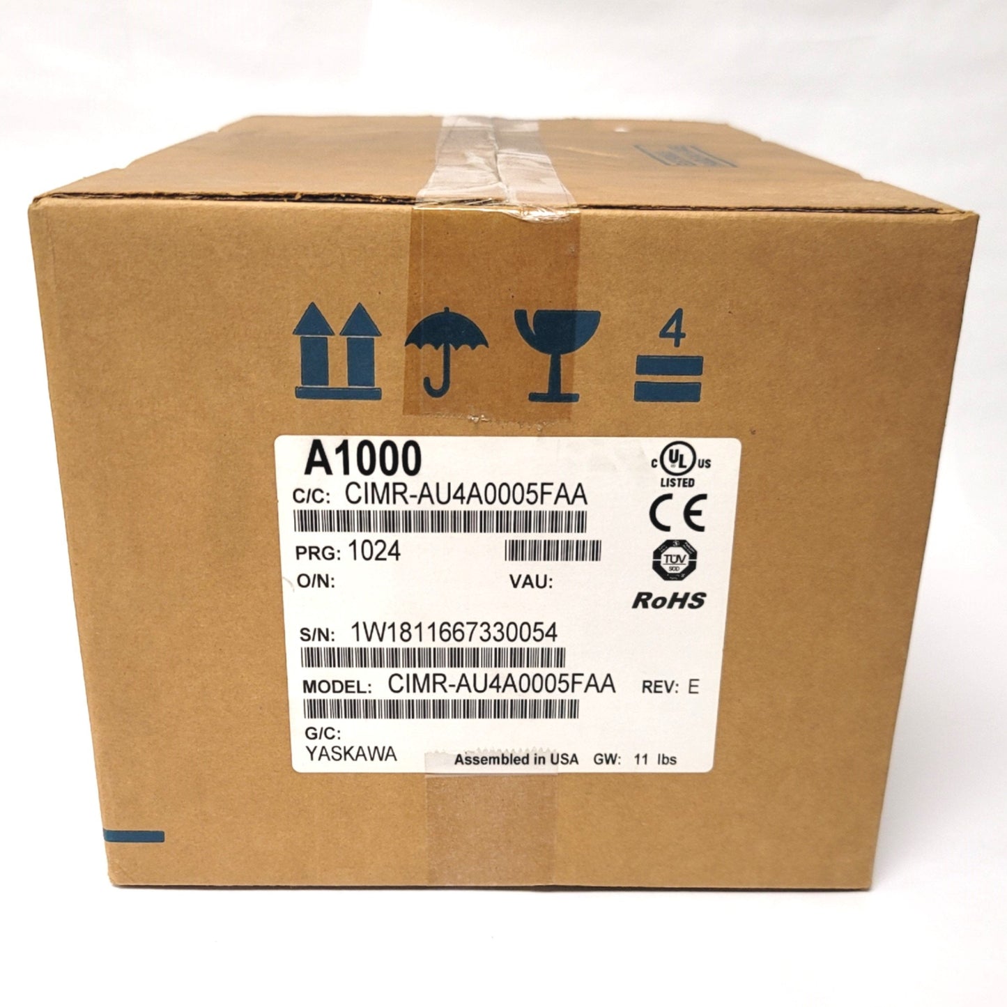 New Yaskawa CIMR-AU4A0005FAA Variable Frequency Drive 3Hp, 380-480VAC 5.4A, 0-400Hz