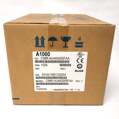 New Yaskawa CIMR-AU4A0005FAA Variable Frequency Drive 3Hp, 380-480VAC 5.4A, 0-400Hz