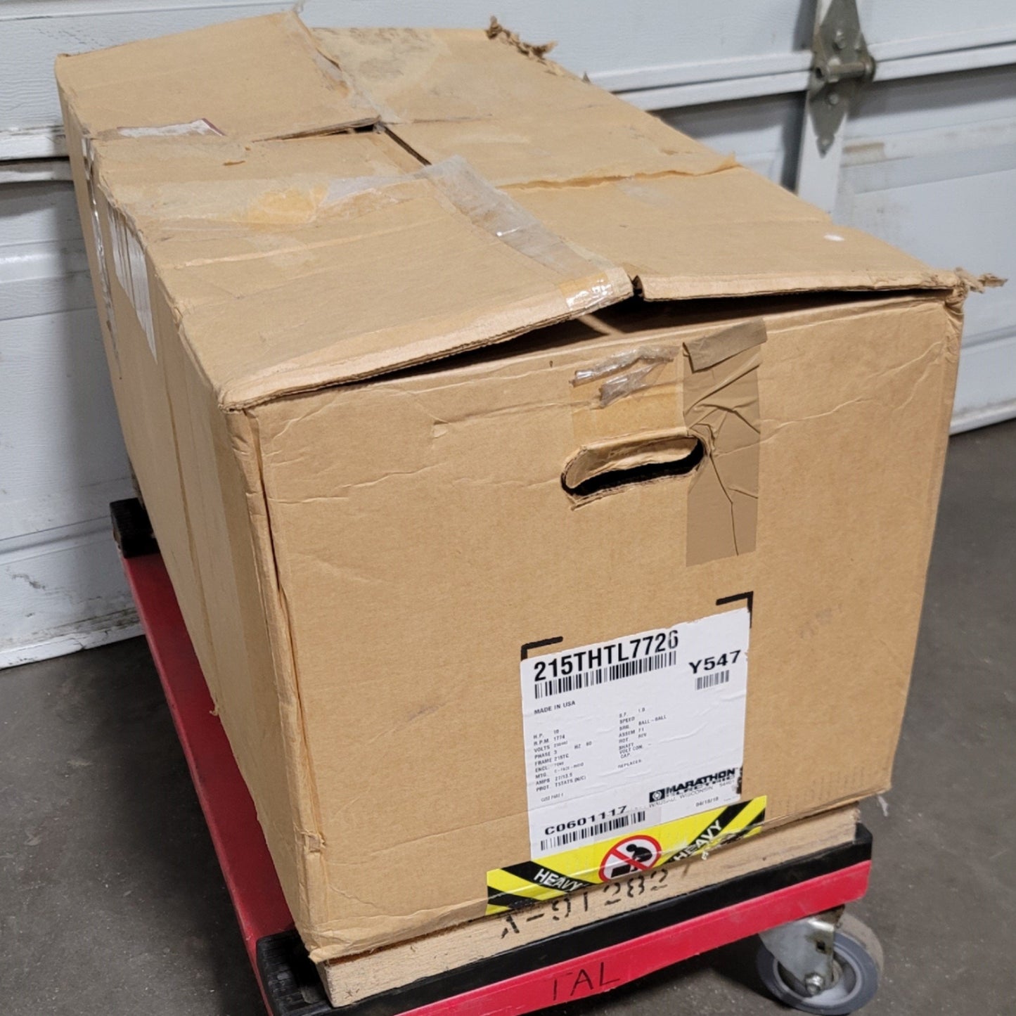 New Marathon Electric 215THTL7726 AC Motor 10HP, 230/460VAC 3-Ph, 215TC, 1,774RPM