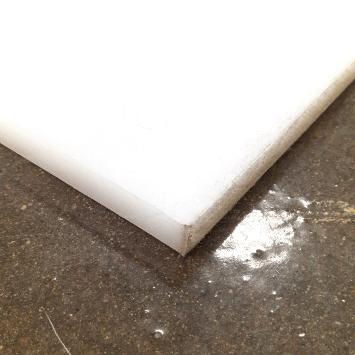 Used Natural Acetal Copolymer Plastic Sheet, White, Smooth, 48" x 90" x 0.50"