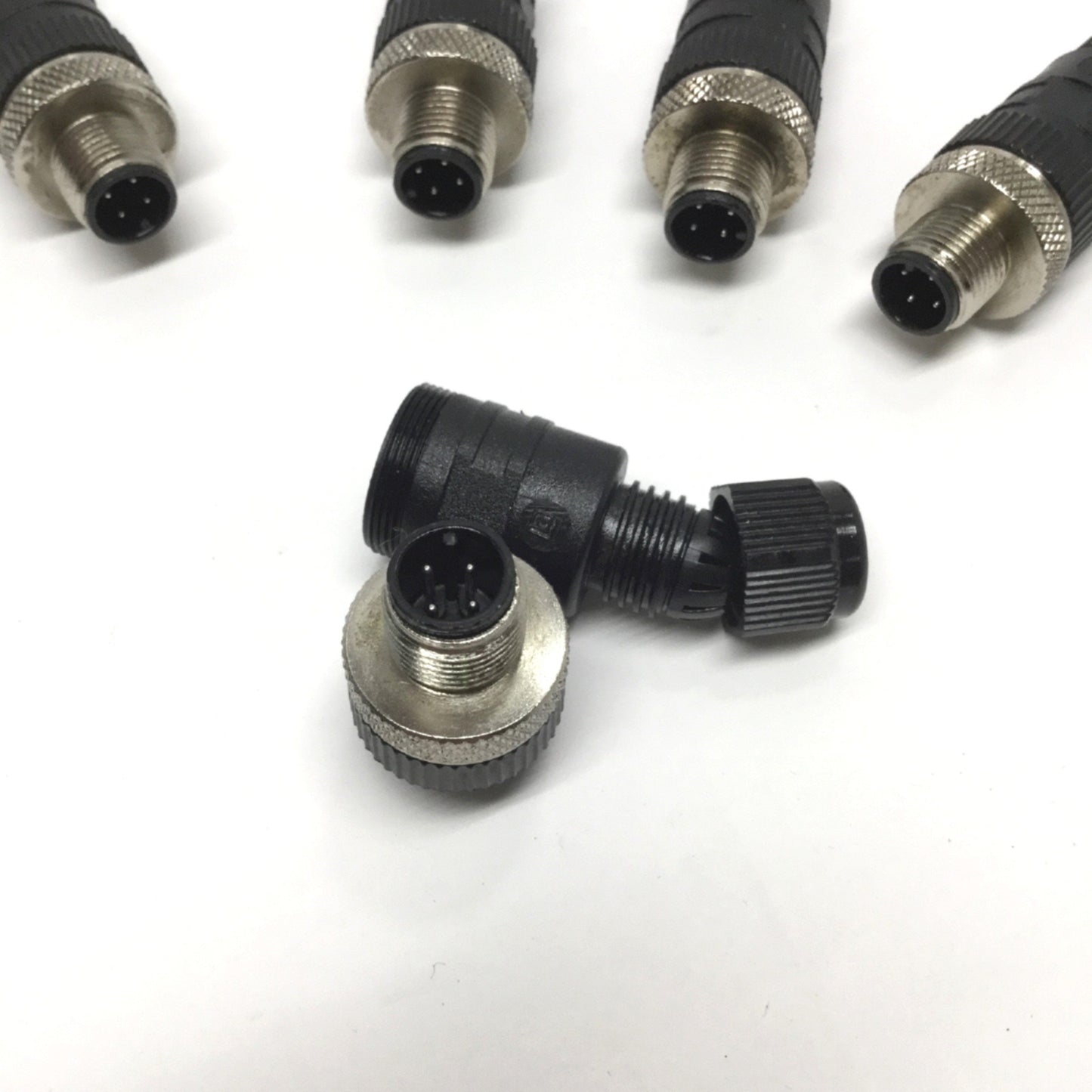 Used Lot of 5 Lumberg RSC 4/7 Field Attachable Sensor Cable Plug Connector M12 4-Pin