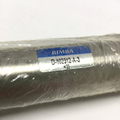 New Bimba D-102312-A-3 Pneumatic Cylinder, 1-1/16" Bore, 3" Stroke, 1/8" NPT, 250psi