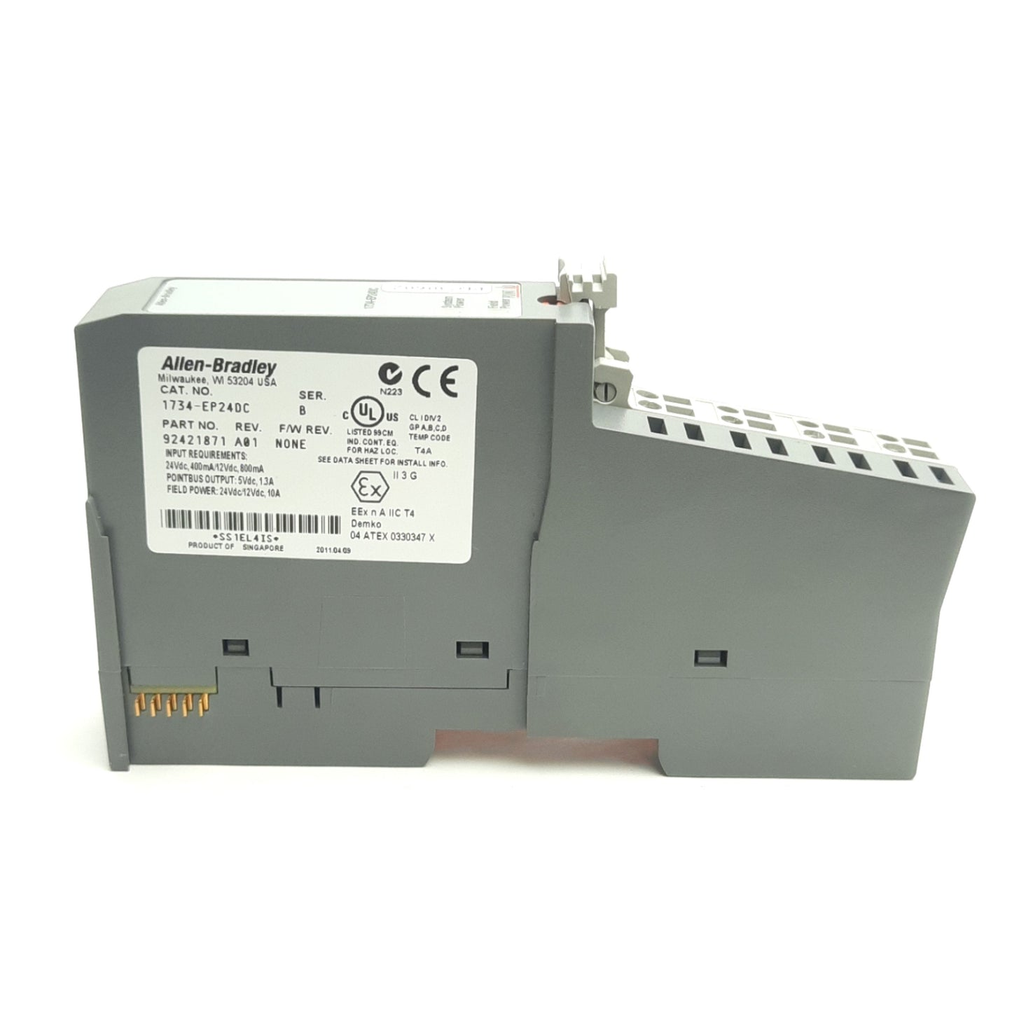 Used Allen Bradley 1734-EP24DC Ser B Point I/O Expansion Power Module 5VDC 1.3A, DIN