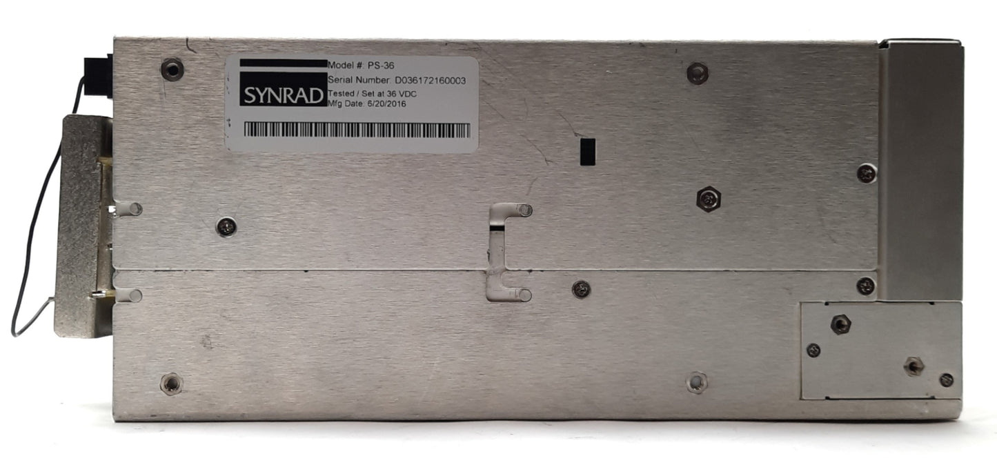 Used Synrad PS-36 LASER Power Supply, Out: 36VDC 71.6A In: 120-170/200-240VAC 20A