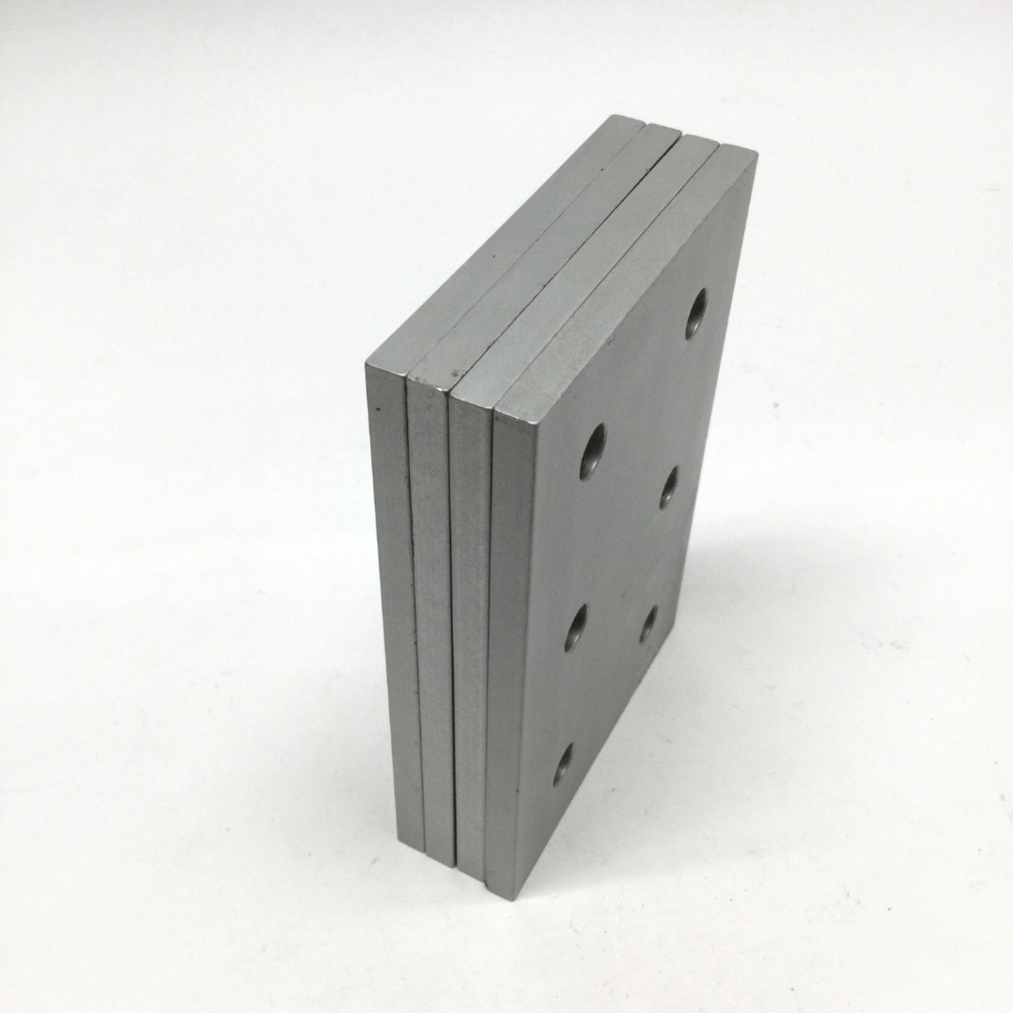 Used Lot of 4 80/20 4366 Aluminum Extrusion Rectangular Flat Plate, 6-Hole, 15 Series