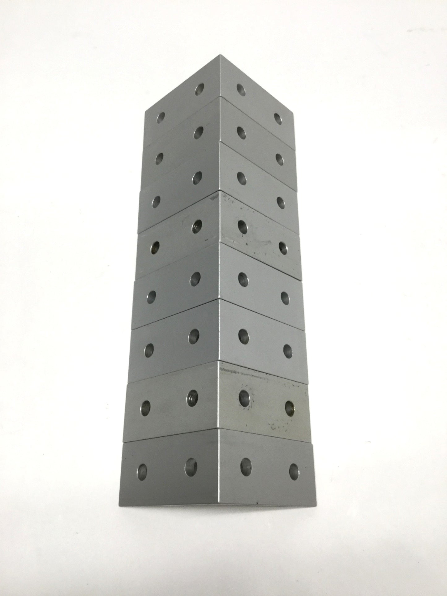 Used Lot of 8 80/20 4301 Aluminum Extrusion Tall Inside Corner Bracket, 15 Series