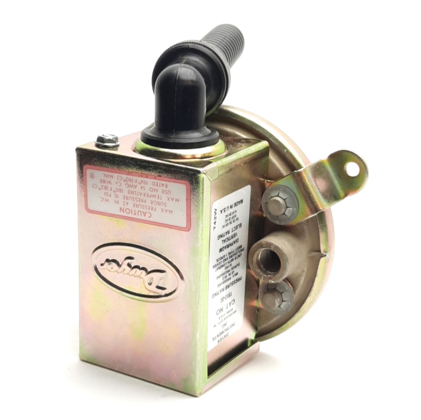 Used Dwyer 1910-00 Low Differential Pressure Switch 0.15-0.5" W.C., 15A 480VAC, SDPT
