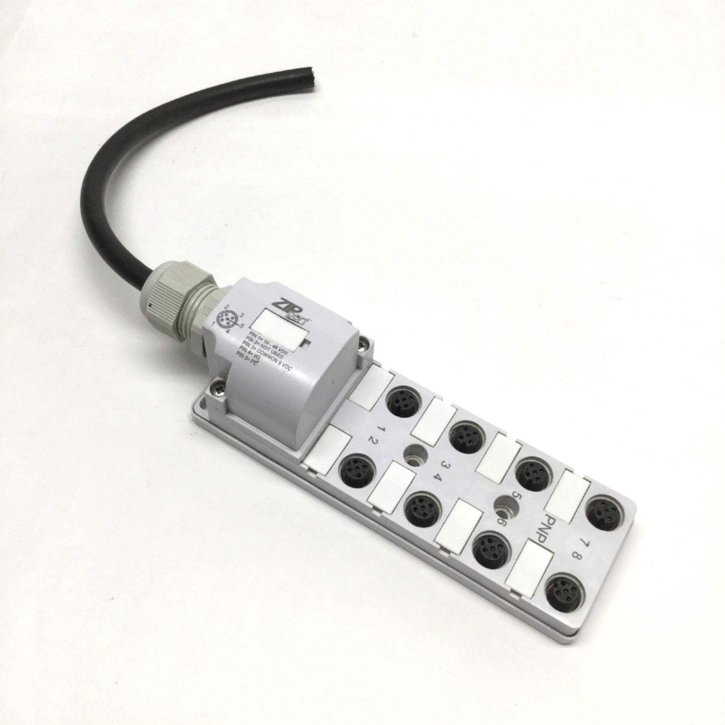 Used Automation Direct ZP-JBH84-2P ZIPport Junction Block 8-Port M12 5-Pin, 48VDC 8A