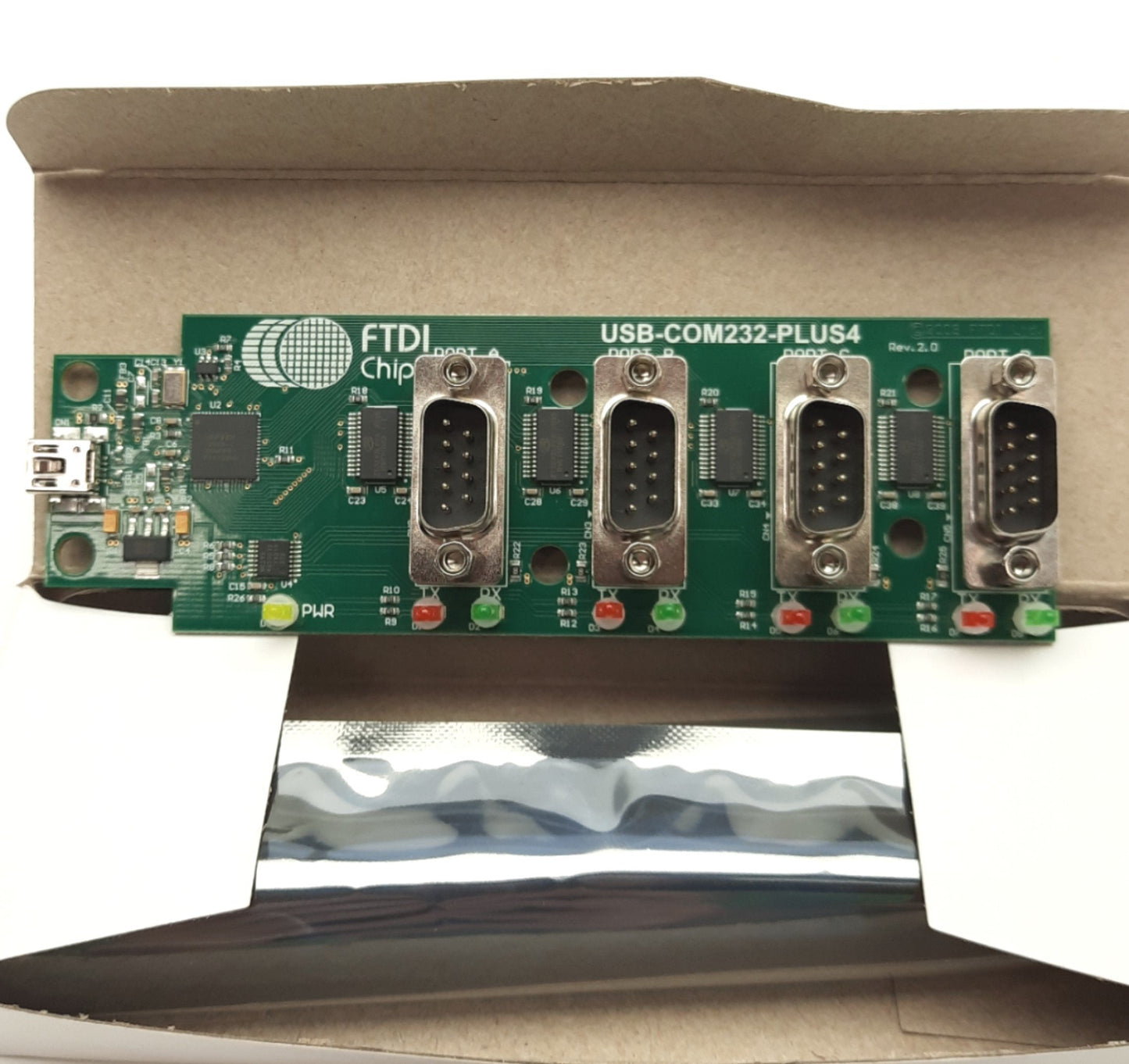 New FTDI USB-COM232-PLUS4 Communication Adapter USB-mini to 4x DB9 RS-232