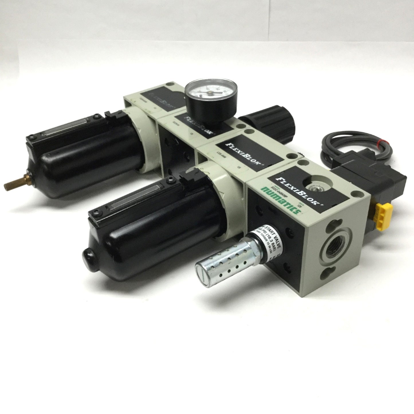 Used Numatics FlexiBlok Pressure Regulator/Filter/Lubricator/Soft Start Valve Combo