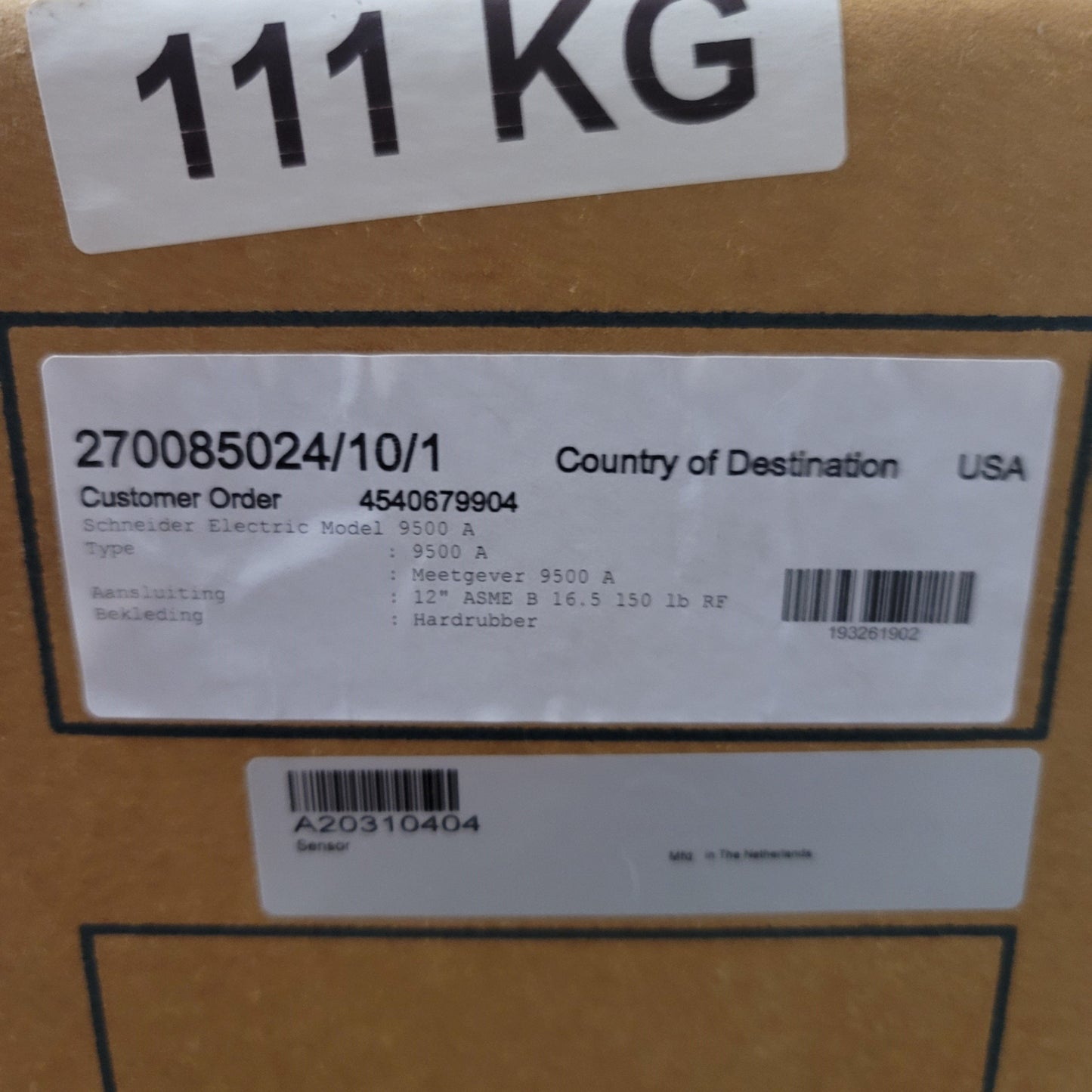New Schneider Electric 9500A Flanged Magnetic Flow Meter 12" ASME B16.5