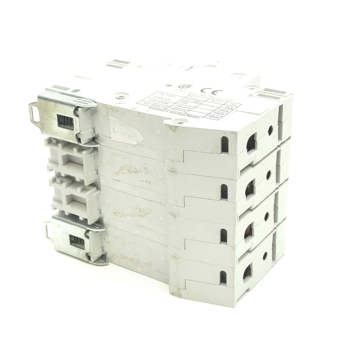 Used Cutler Hammer WMS4D25 Circuit Breaker, 4-Pole, D-Curve, 415VAC 20A, DIN Rail