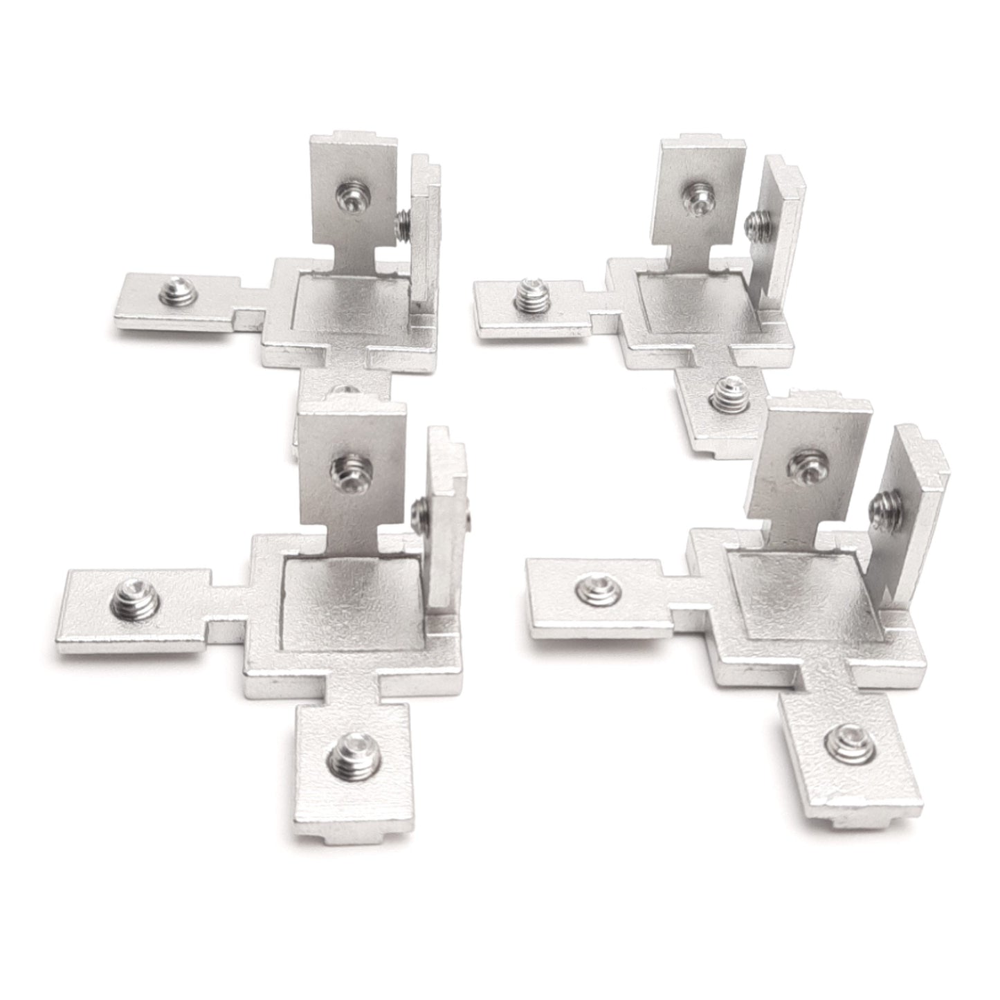 Used Lot of 4 Misumi SHBLBCB6 Blind Corner Brackets 6-Series, M6 Thread, 3-Way