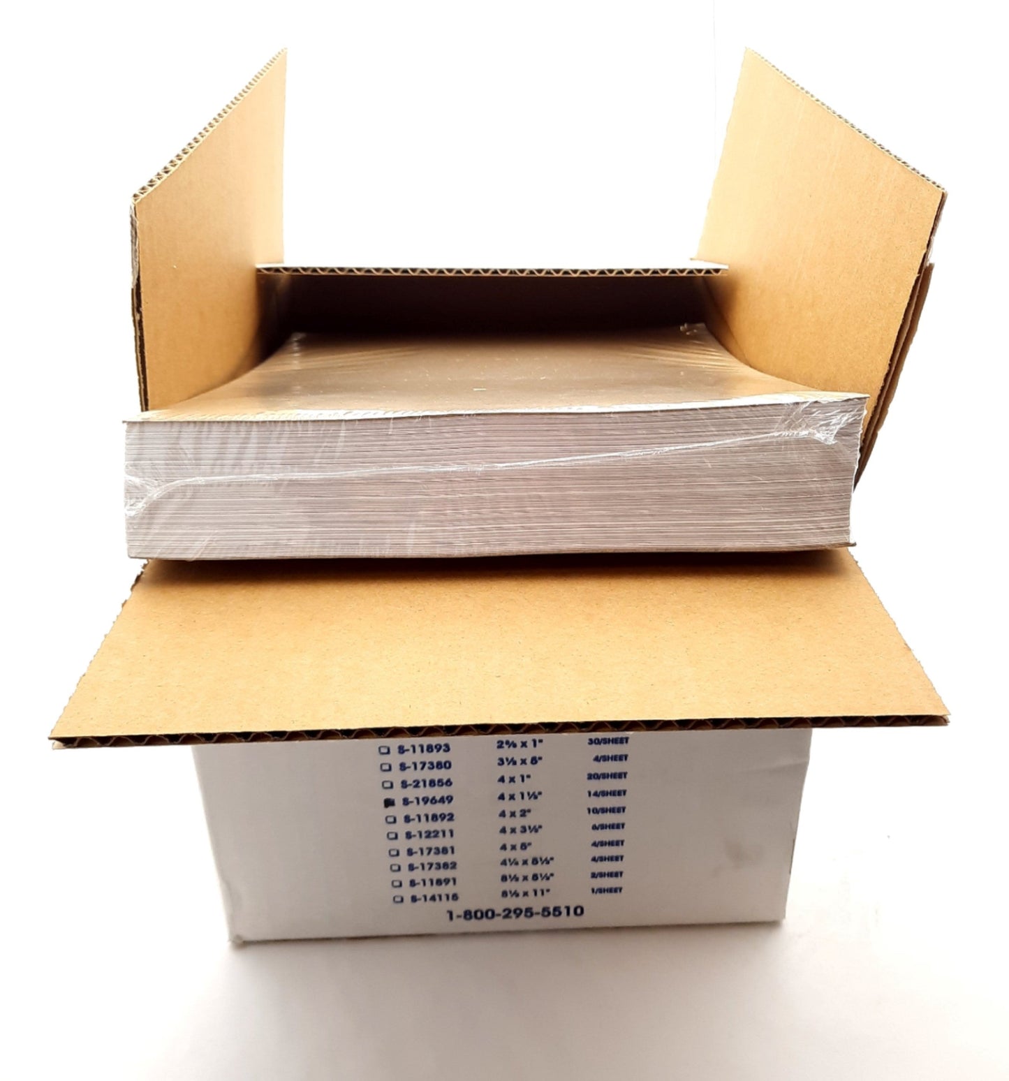 New ULine S-19649 White Laser Labels 1,000 Sheets 4x1-1/3" For Laser & Inkjet