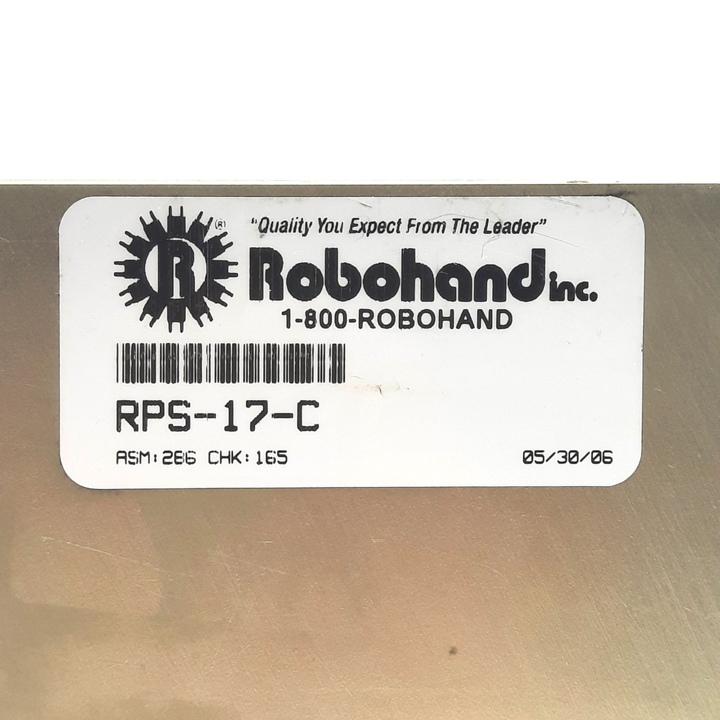 Used Robohand RPS-17-C Industrial 2-Jaw Parallel Gripper, 3/4" Stroke, 300lbs Grip