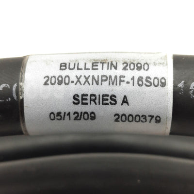 Used Allen Bradly 2090-XXNPMF-16S09 Motor Power Cable, 9-Pin to Flying Leads, 5m