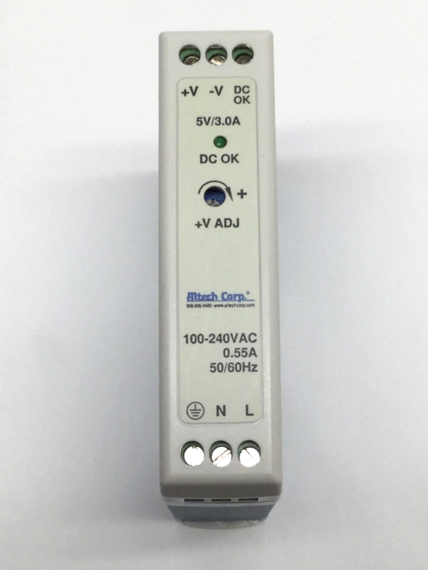 Used Altech PS-S2005 Industrial DIN Rail Power Supply 100-240VAC In, 5VDC 3A Out 15W