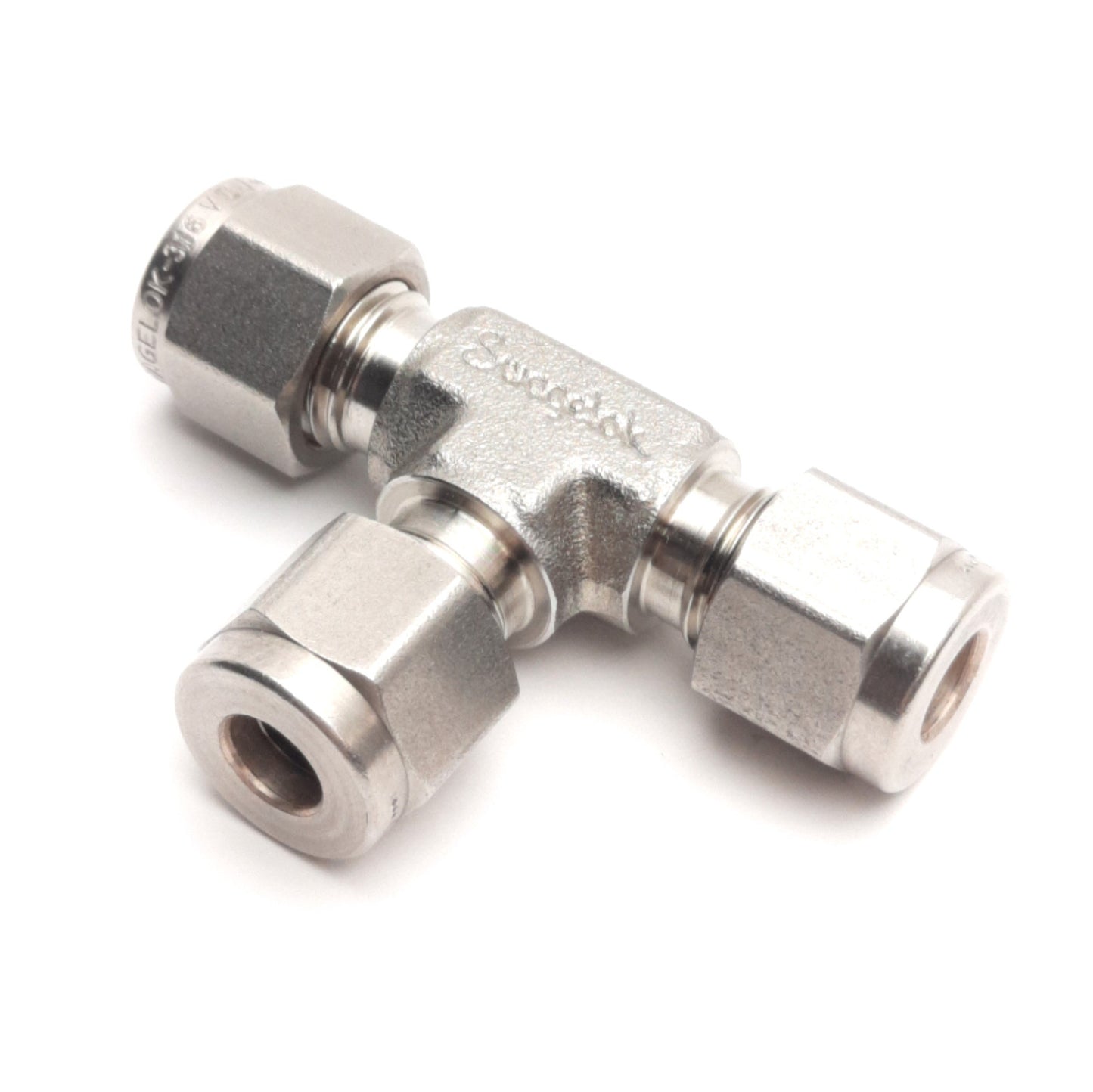 Used Swagelok SS-400-3 Union Tee Tube Fitting 1/4" Swagelok Tube Fitting, 316SS