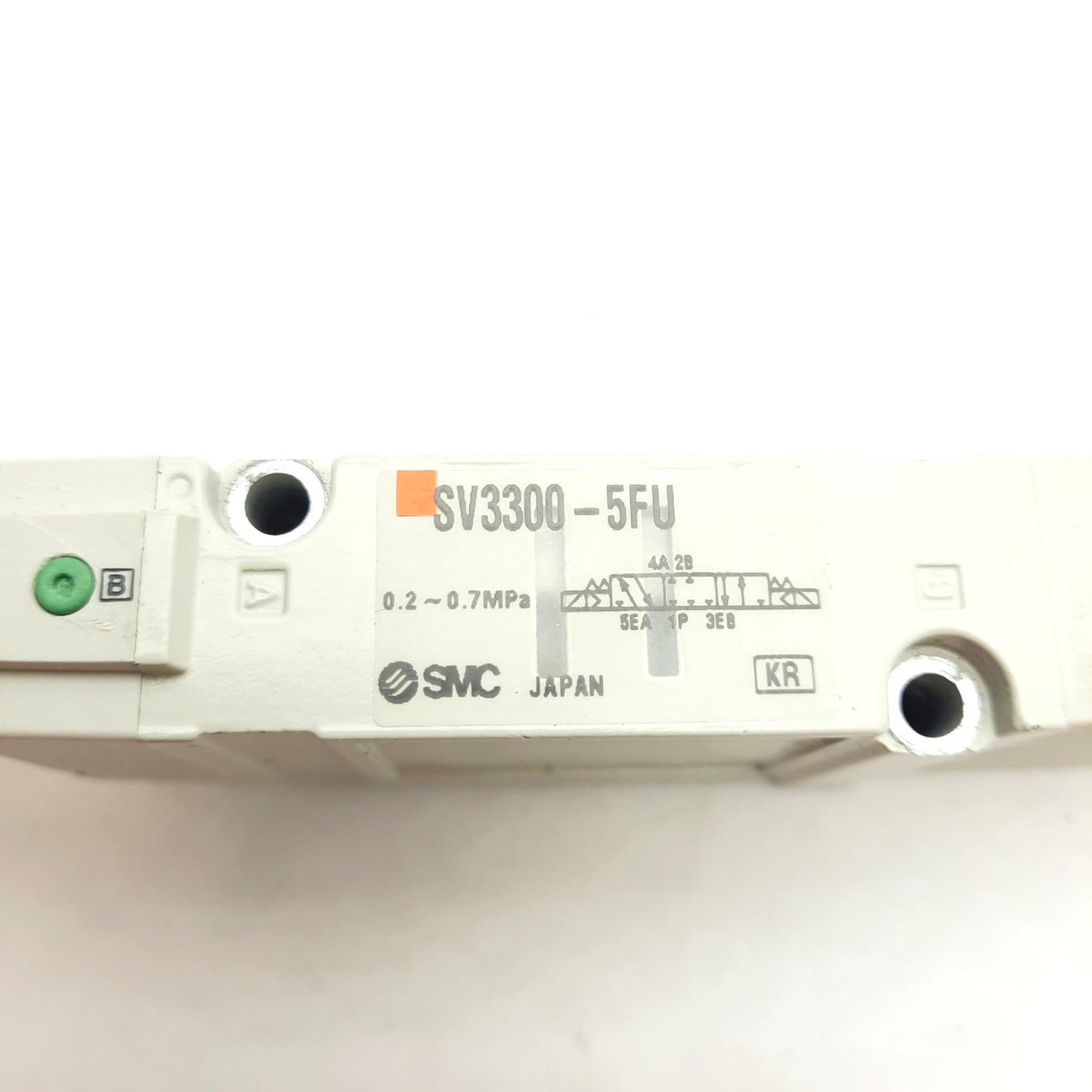 Used SMC SV3300-5FU 5-Port Solenoid Valve 3-Position Closed Center 24VDC, 0.2-0.7MPa