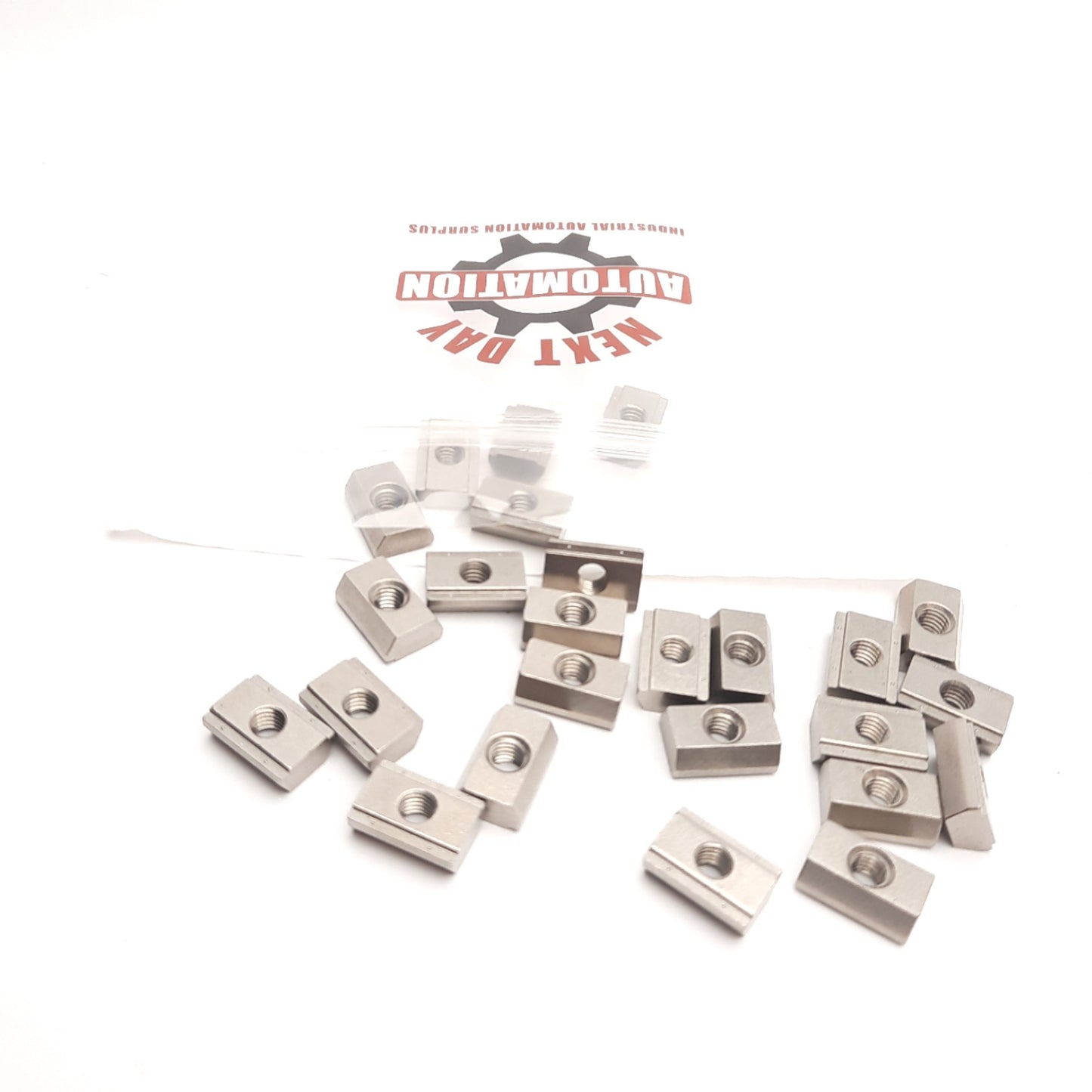 Used Lot of 25 Misumi HNTASS6-6 Post Assembly Insertion T-Nut, M6 Thread, 303SS
