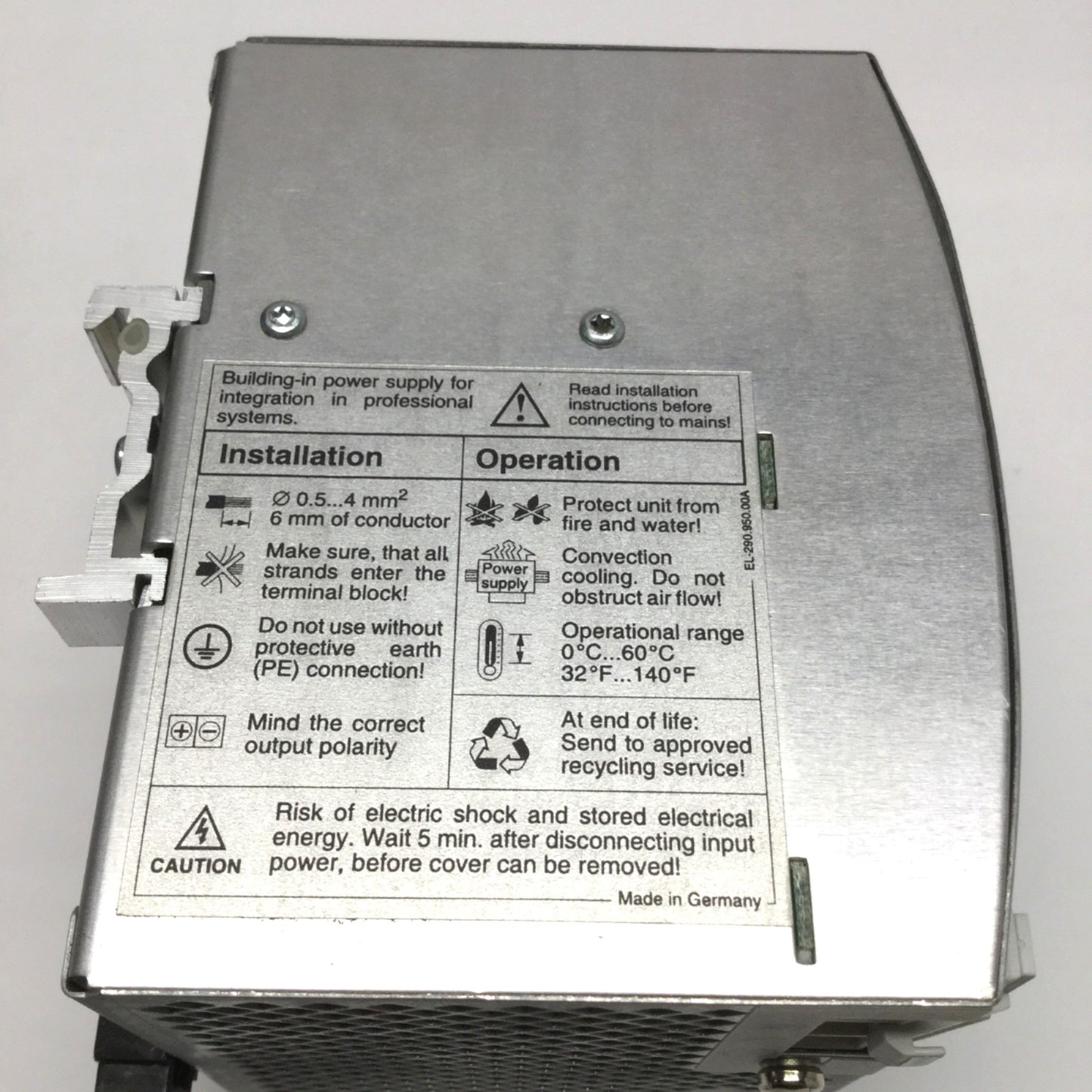 Used PULS SL10.100 Industrial DIN Power Supply 115/230VAC In; 24VDC 10A Out