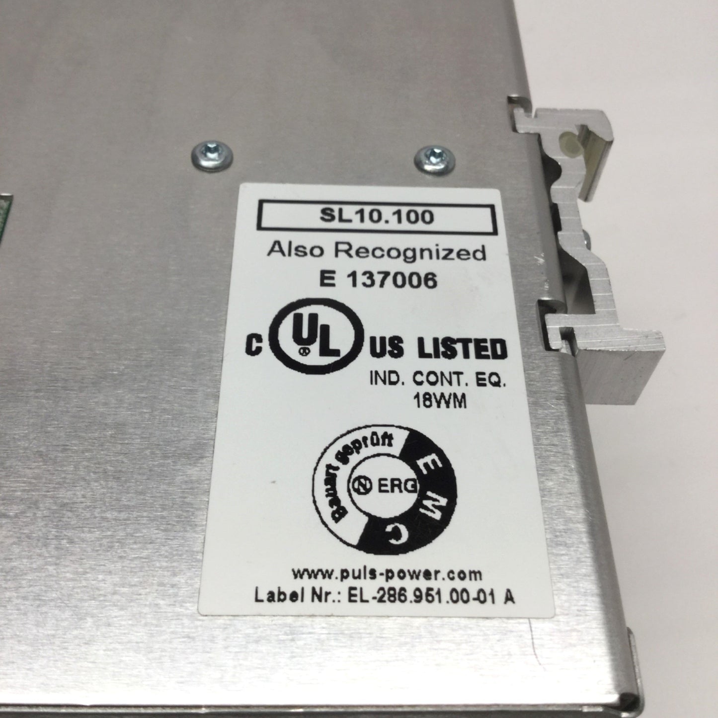 Used PULS SL10.100 Industrial DIN Power Supply 115/230VAC In; 24VDC 10A Out