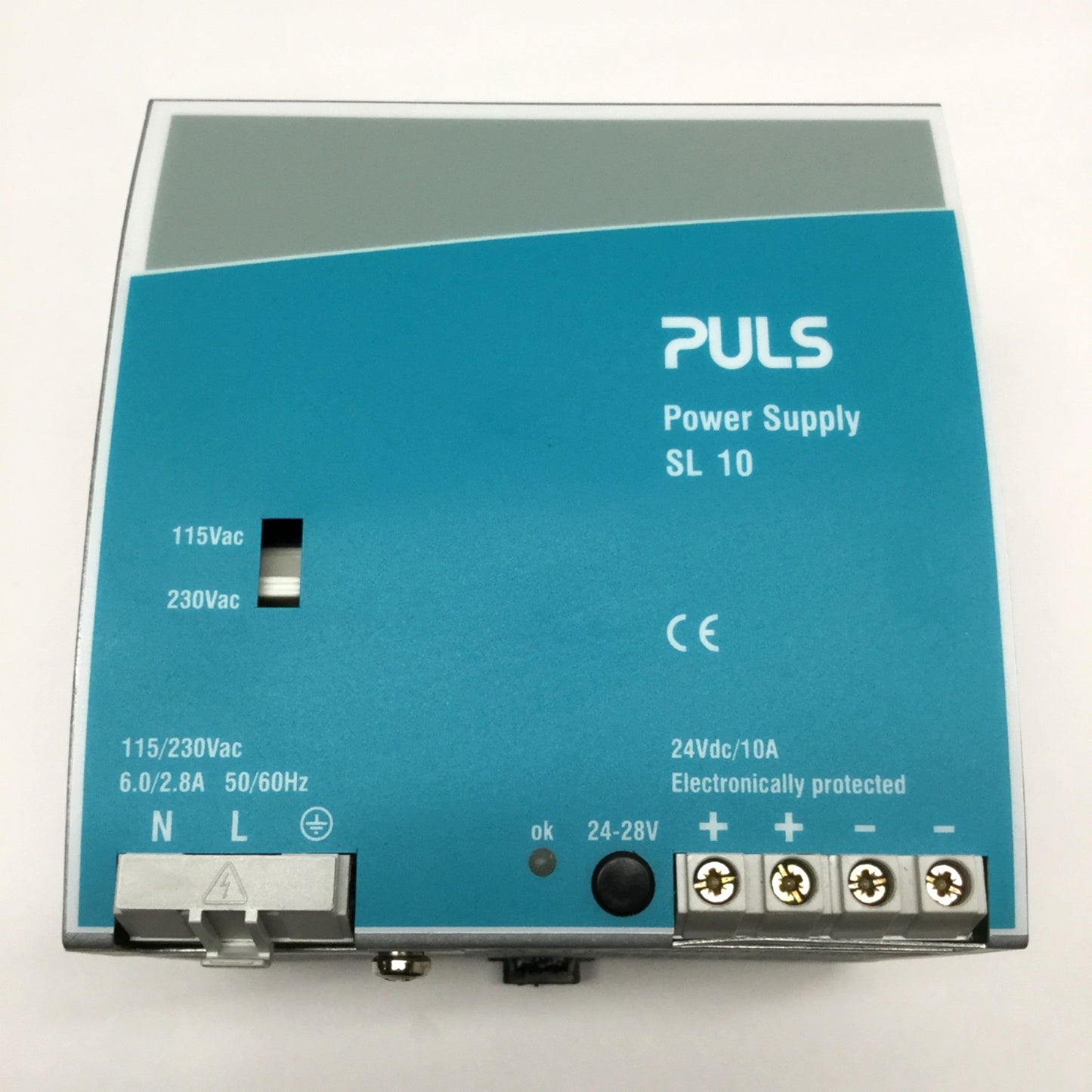 Used PULS SL10.100 Industrial DIN Power Supply 115/230VAC In; 24VDC 10A Out