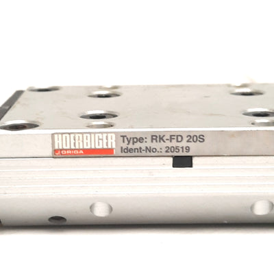 Used Hoerbiger Origa RK-FD 20S Guide Blocks (x2) on 870mm Rail, Block: 92mm x 63mm