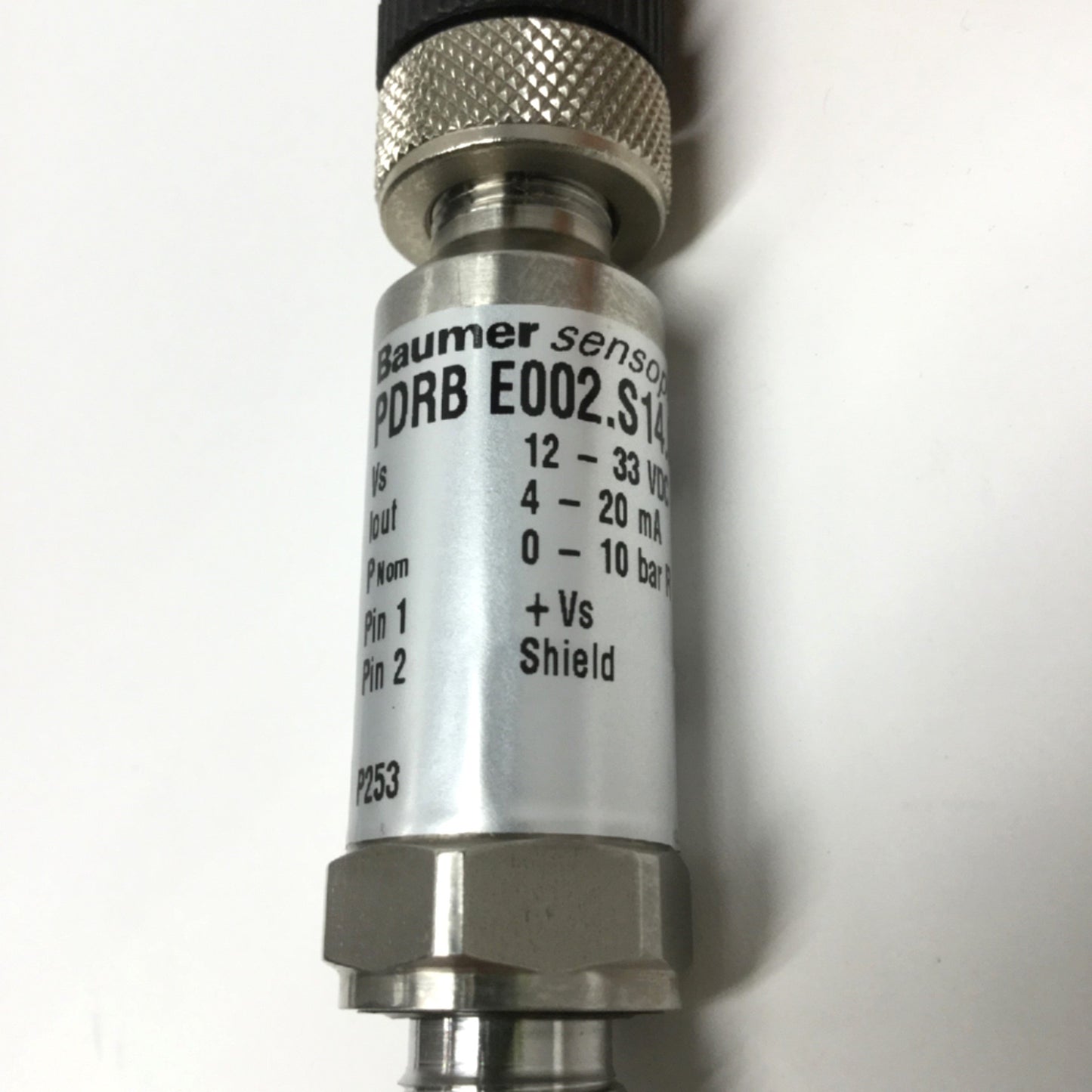 Used Baumer PDRB E002.S14.C310 Pressure Transmitter 0-10bar, 24VDC, G1/4, 4-20mA Out