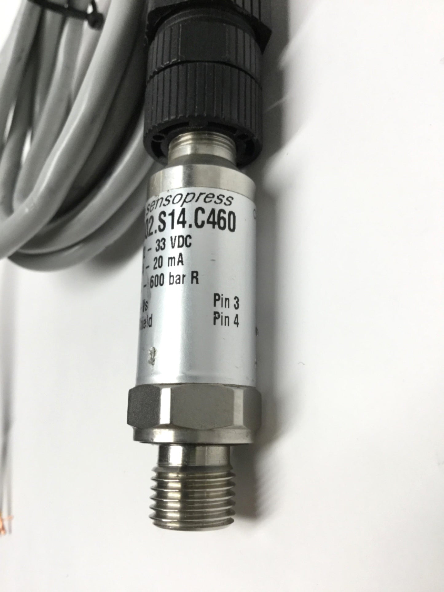 Used Baumer PDRB E002.S14.C460 Pressure Transmitter 0-600bar, 24VDC, G1/4, 4-20mA Out