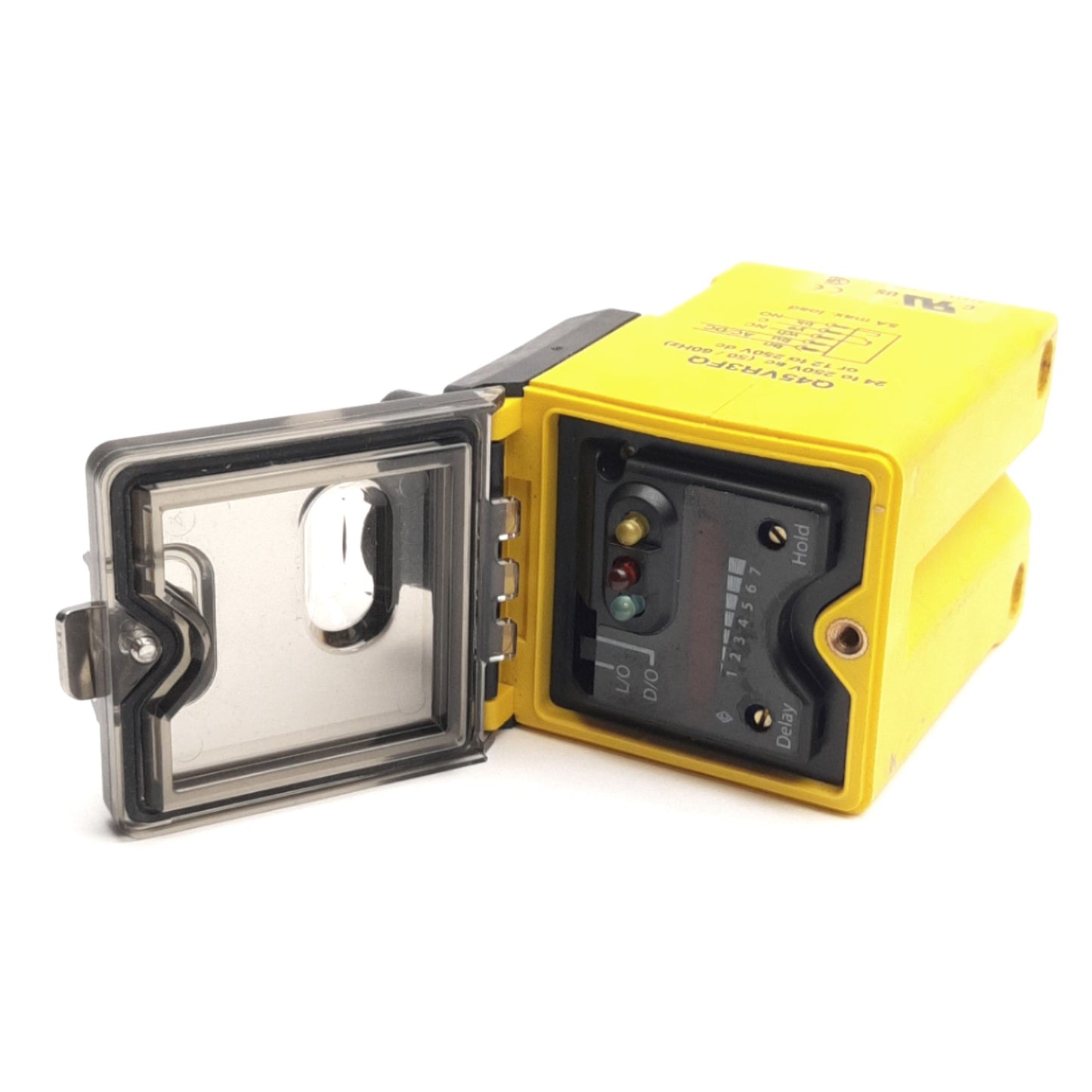 Used Banner Q45VR3FQ Fiber Optic Sensor 12-250VDC/24-250VAC SPDT, 5-Pin Mini