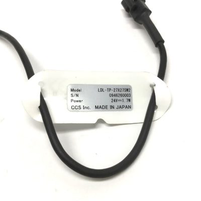 Used CCS LDL-TP-27x27SW2 Machine Vision Flat Backlight 24VDC, White LED 27x27mm