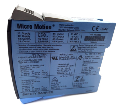 New – Open box Emerson Micro Motion 3600663 Direct Connect Safety Barrier 24VDC, 3.5W
