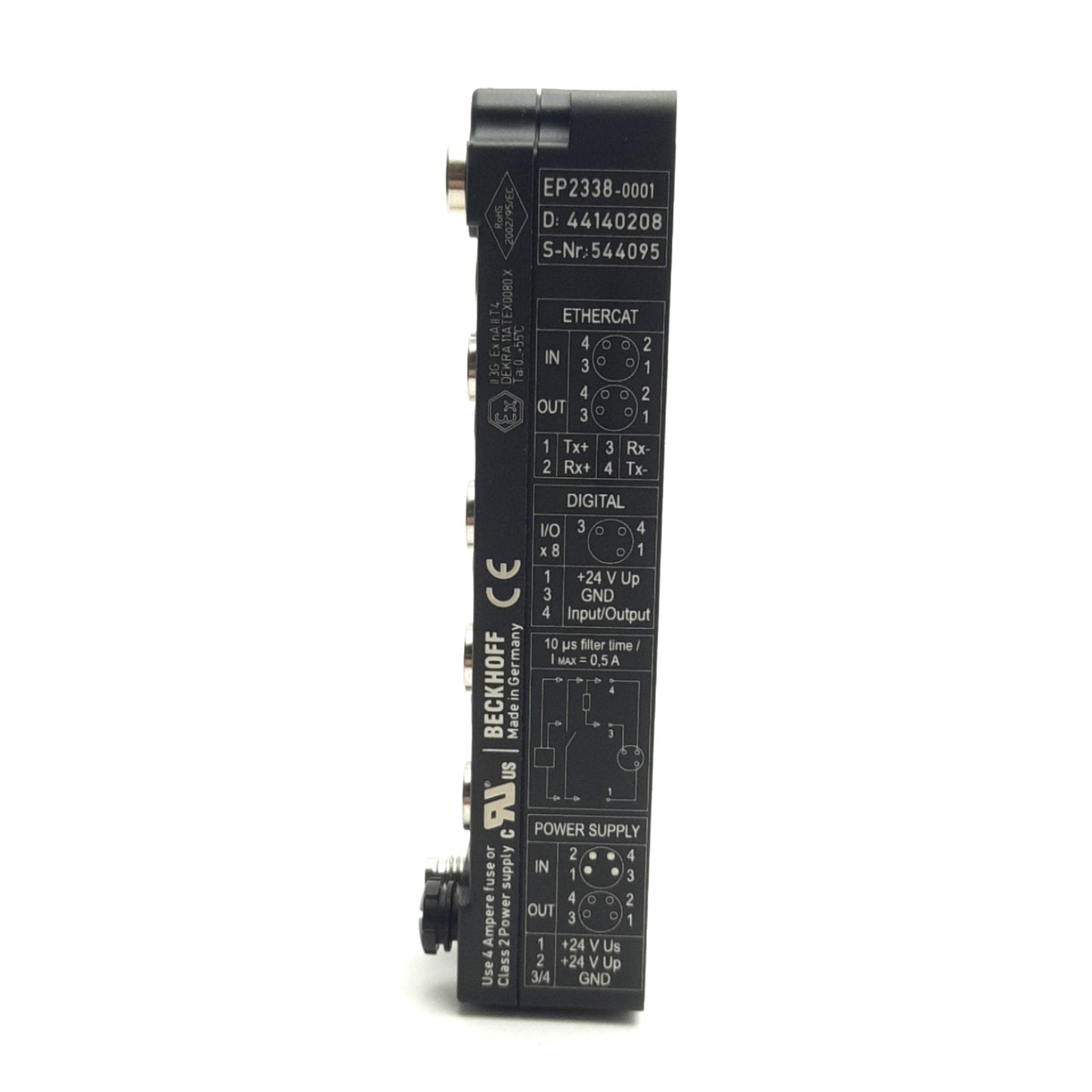 Beckhoff EP2338-0001 EtherCAT Box 8-Channel, 24V DC, 0.5A/Channel, M8 3/4-Pin