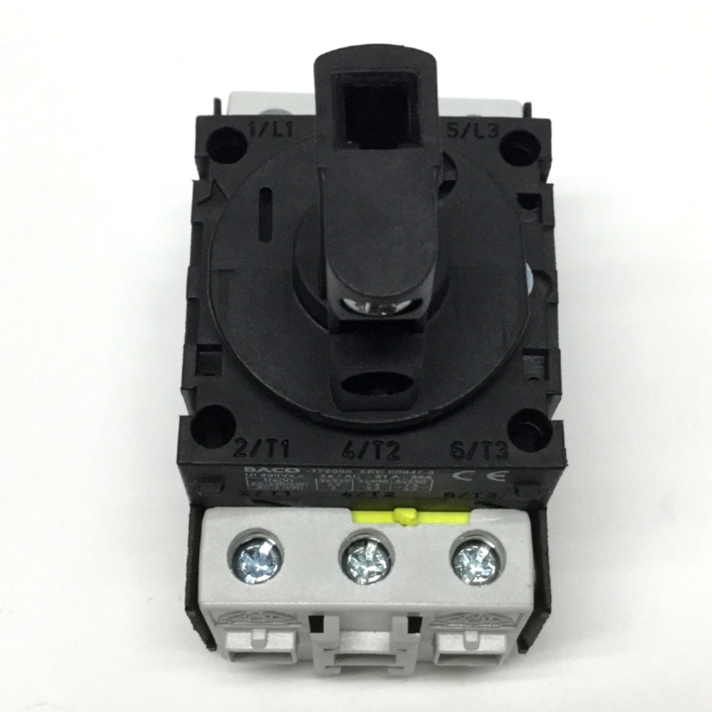 Used BACO 172000 ON-OFF Motor Disconnect Switch, 3-Pole 90° Throw, 600VAC 25A