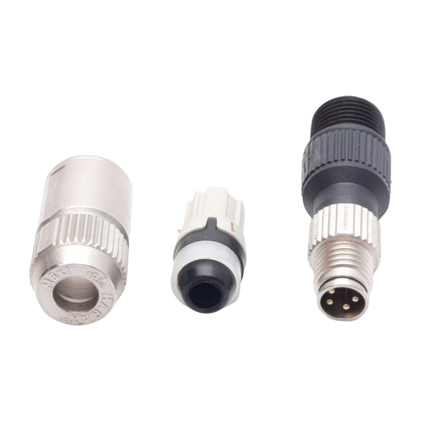 Used Lot of 2 L-Com M8FT4M Field Termination Connector, M8 4-Pin Male, 32VAC/DC 4A