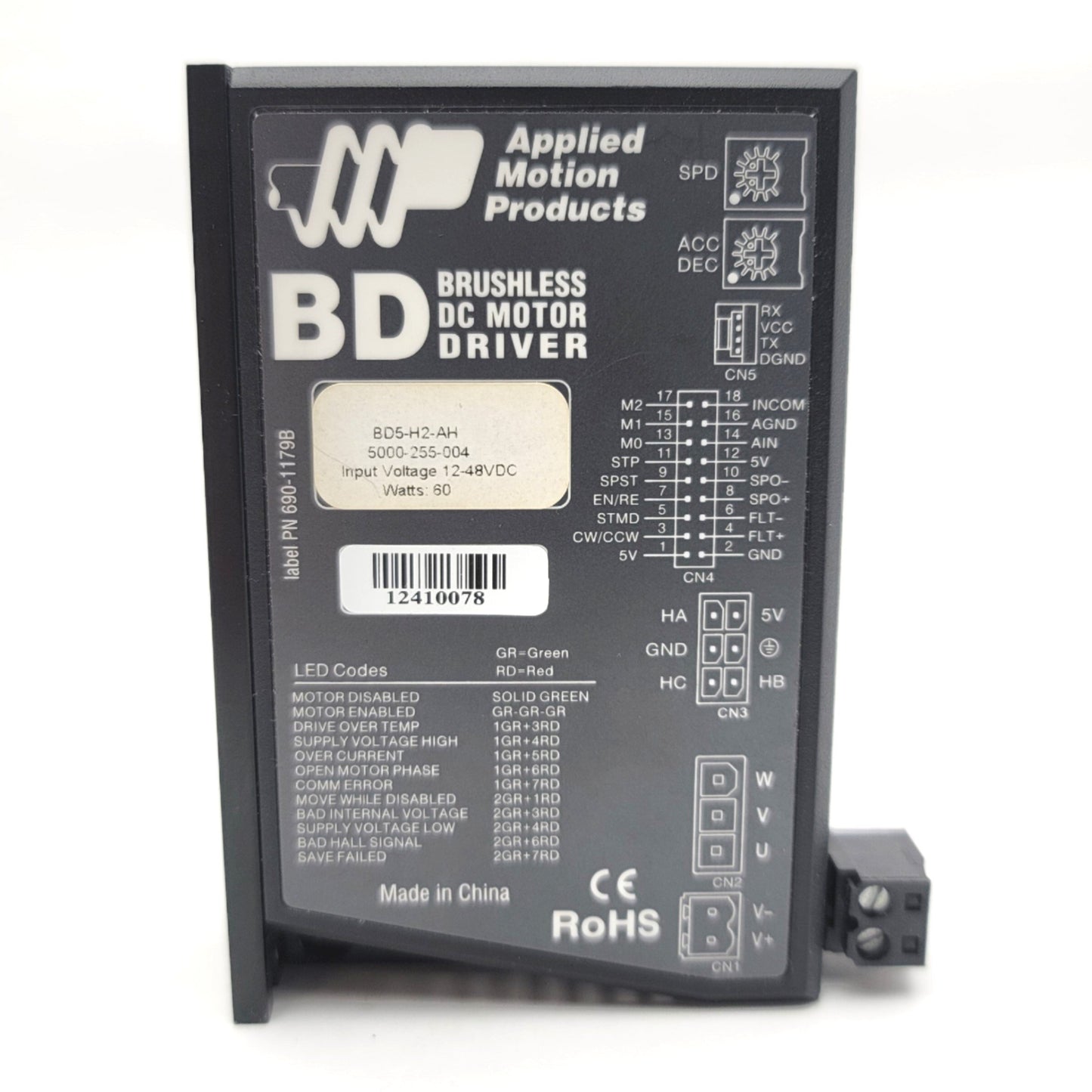 Used Applied Motion Products BD5-H2-AH Brushless DC Motor Drive 12-48VDC, 3.2A