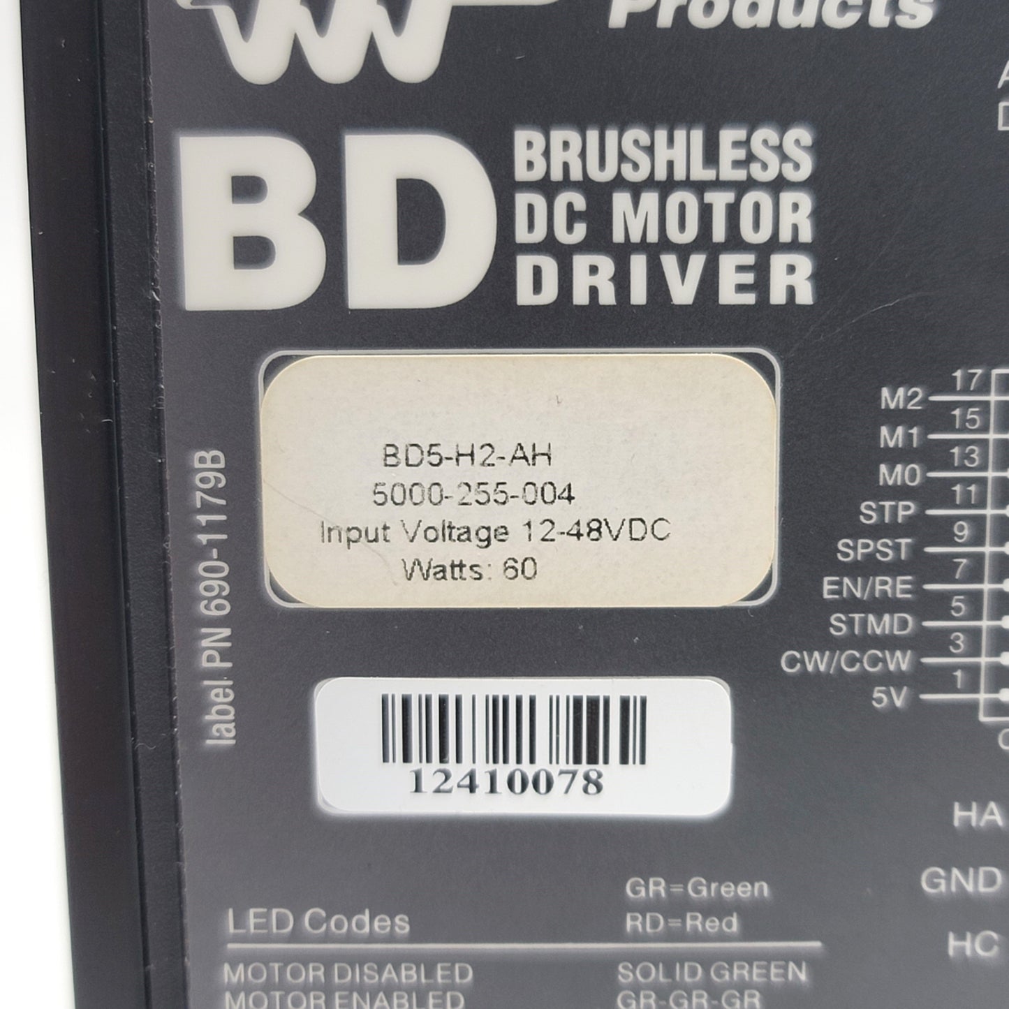 Used Applied Motion Products BD5-H2-AH Brushless DC Motor Drive 12-48VDC, 3.2A