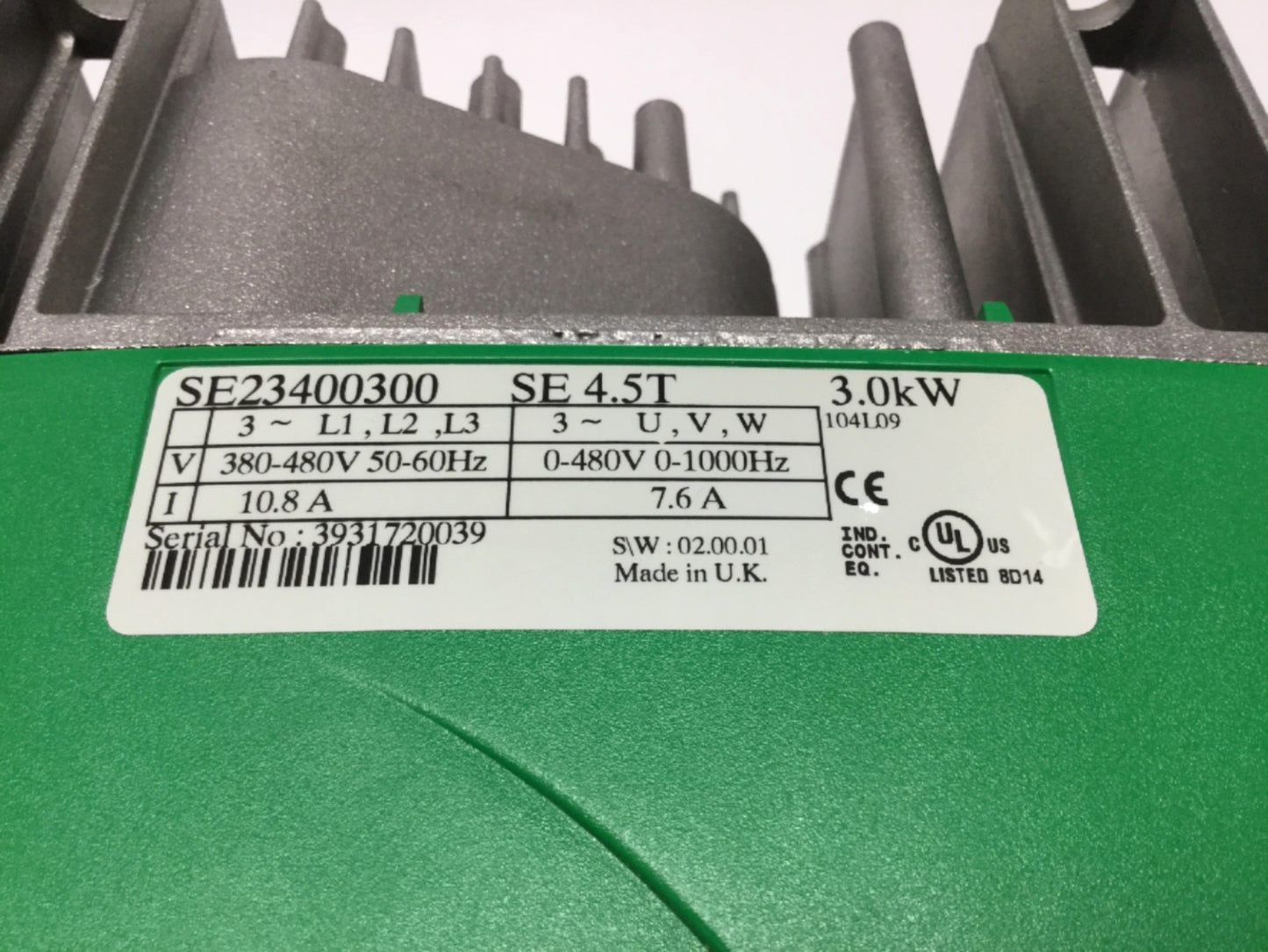 Used Leroy Somer SE23400300 Digidrive AC Inverter Drive VFD 380-480VAC 7.6A, 3kW