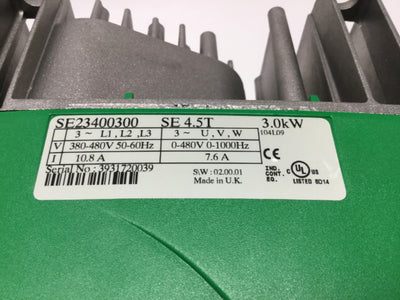 Leroy Somer SE23400300 Digidrive AC Inverter Drive VFD 380-480VAC 7.6A, 3kW