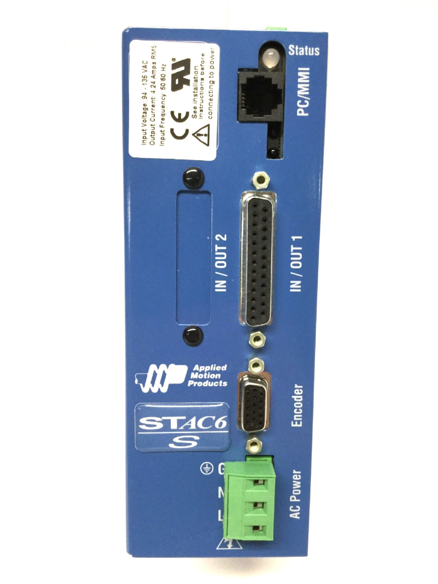Used Applied Motion STAC6-S-110 1-Axis Micro Stepper Motor Drive Controller 120VAC 6A