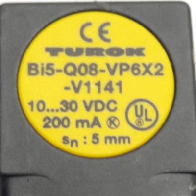 Turck Bi5-Q08-VP6X2-V1141 Inductive Proximity Sensor, 5mm Range, 10-30VDC 200mA