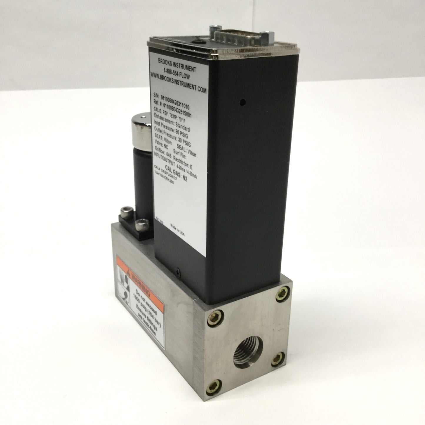 Used Brooks SLA5851S1BAB1C2A1 Air Smart II Mass Flow Controller 100SCFH, 4-20mA