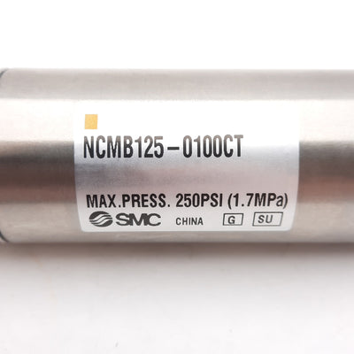 New SMC NCMB125-0100CT Pneumatic Cylinder, ø1-1/4" Bore, 1" Stroke, 1.7MPa, 1/8" NPT