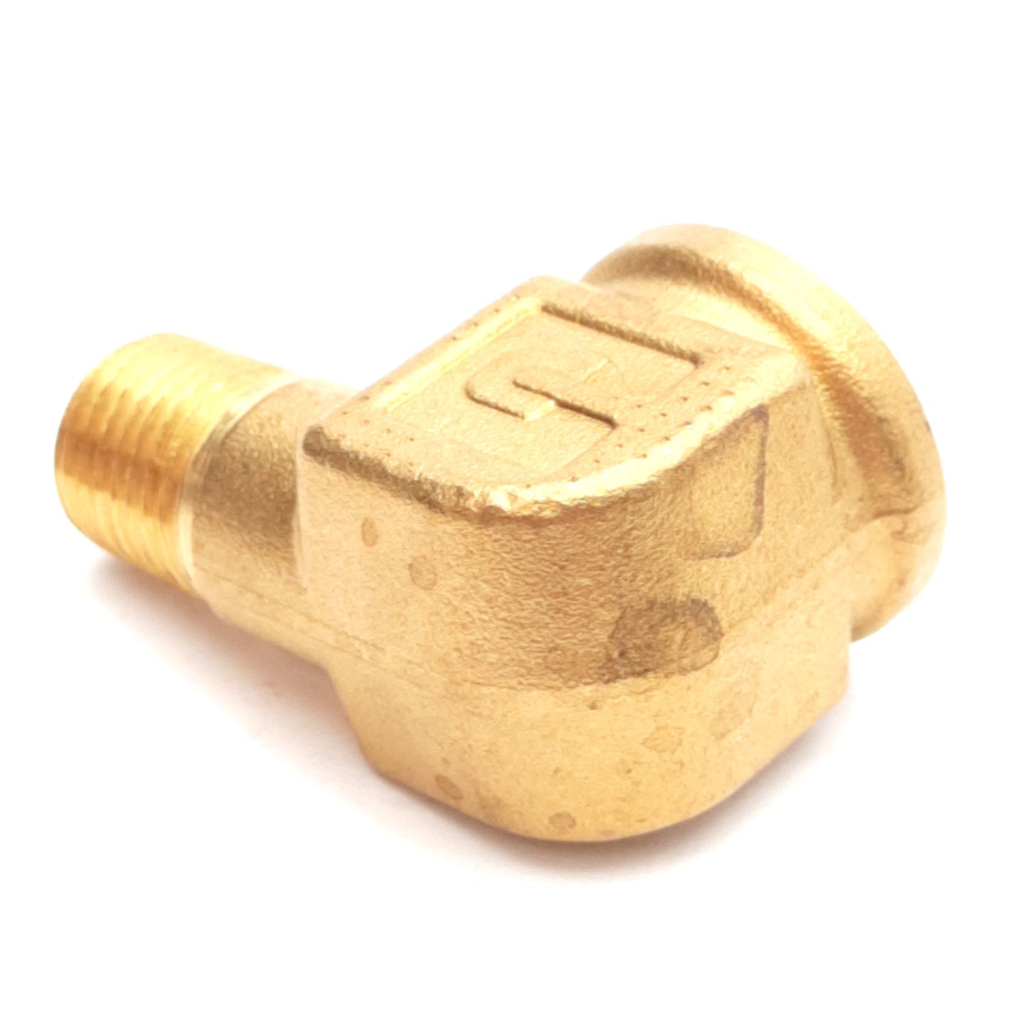 New Lot of 5 Parker 1202P-6-4 90 Deg Brass Elbow Fitting, 3/8in FIP to 1/4in MIP