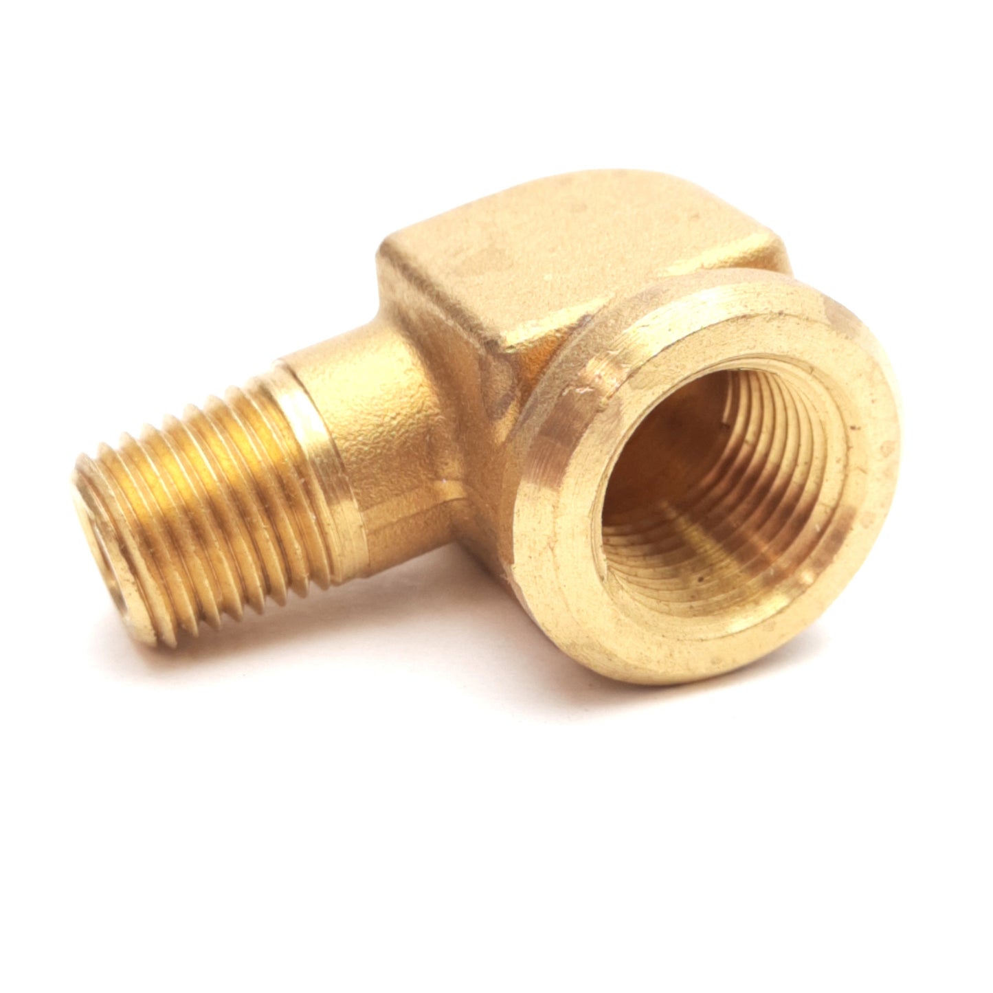 New Lot of 5 Parker 1202P-6-4 90 Deg Brass Elbow Fitting, 3/8in FIP to 1/4in MIP