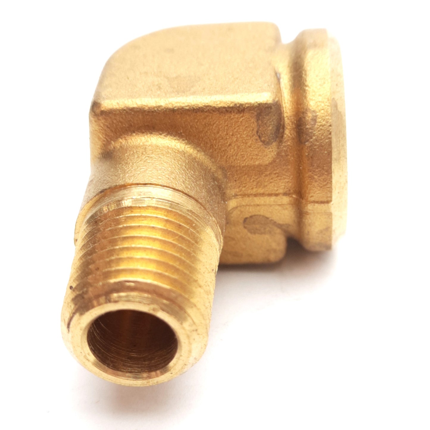 New Lot of 5 Parker 1202P-6-4 90 Deg Brass Elbow Fitting, 3/8in FIP to 1/4in MIP