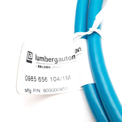 Lumberg Automation 0985 656 104/1M Ethernet Cable, M12 8-Pin Female to RJ45