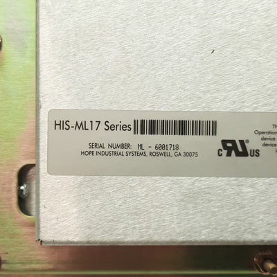 Hope Industrial HIS-ML17-STAH Touchscreen Monitor 17" 1280x1024 VGA USB 100-240V