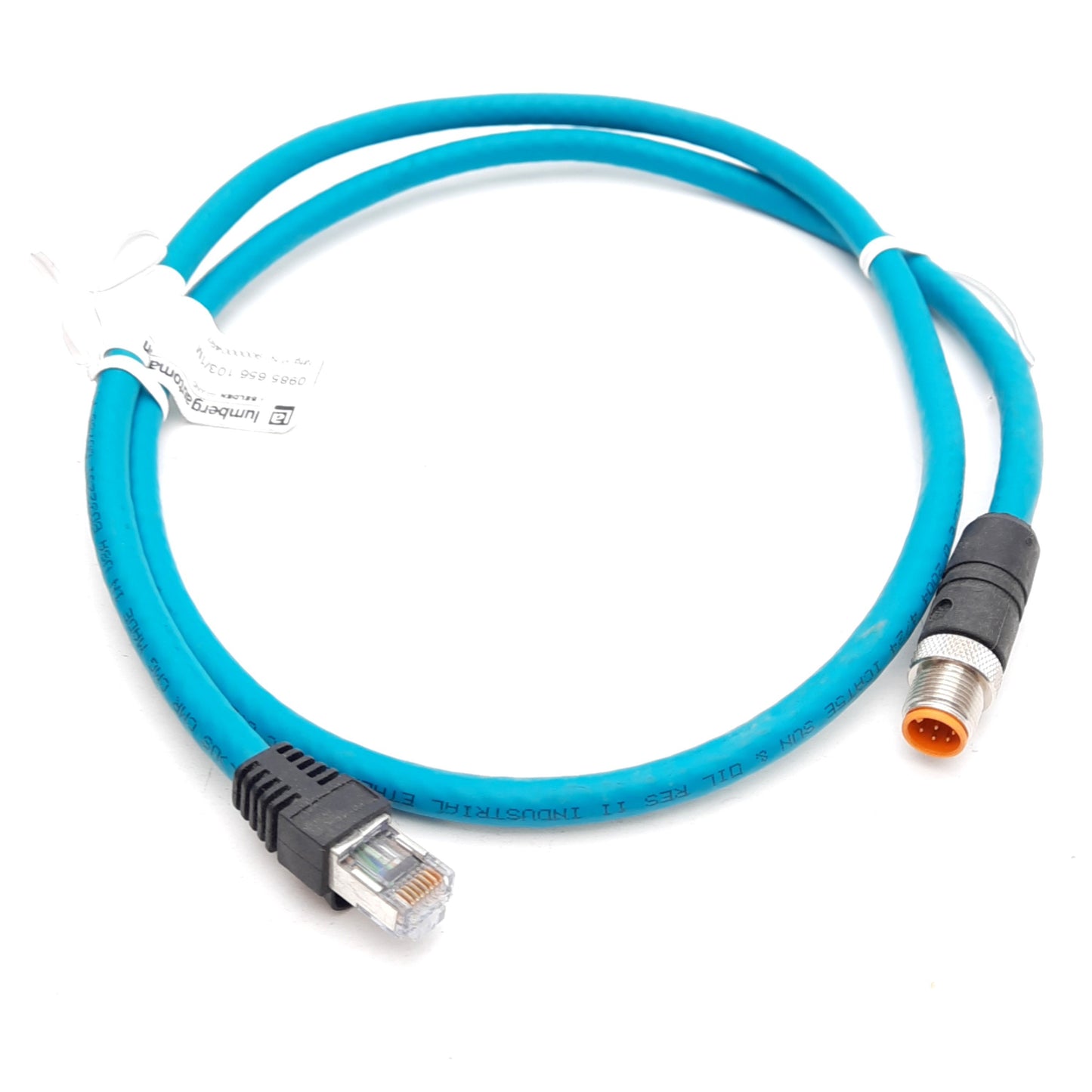 New Lumberg Automation 0985 656 103/1M Ethernet Cable, M12 8-Pin Male to RJ45, 1M